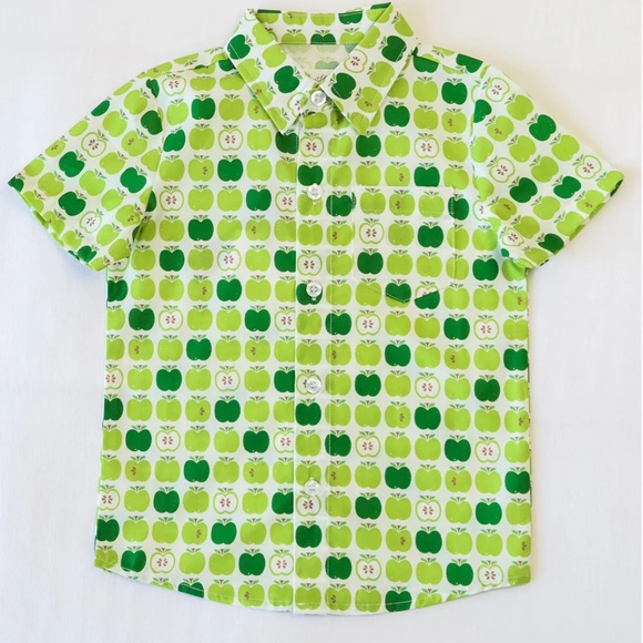 SweetHoney Boy's Apple Collared Shirt Size 10Y EUC - Picture 2 of 7